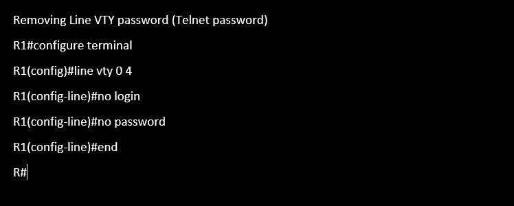 Removing VTY password