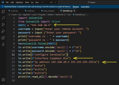 Getting Started Router Access Through Telnet Python Scripts - CCNA ...