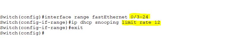 configuring rate limit on untrusted ports