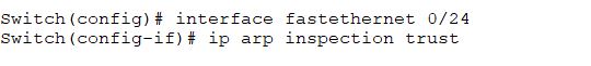  configuring arp trusted ports
