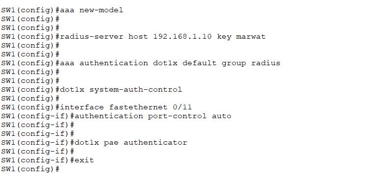 802.1x configuration on switch 802.1x configuration on switch