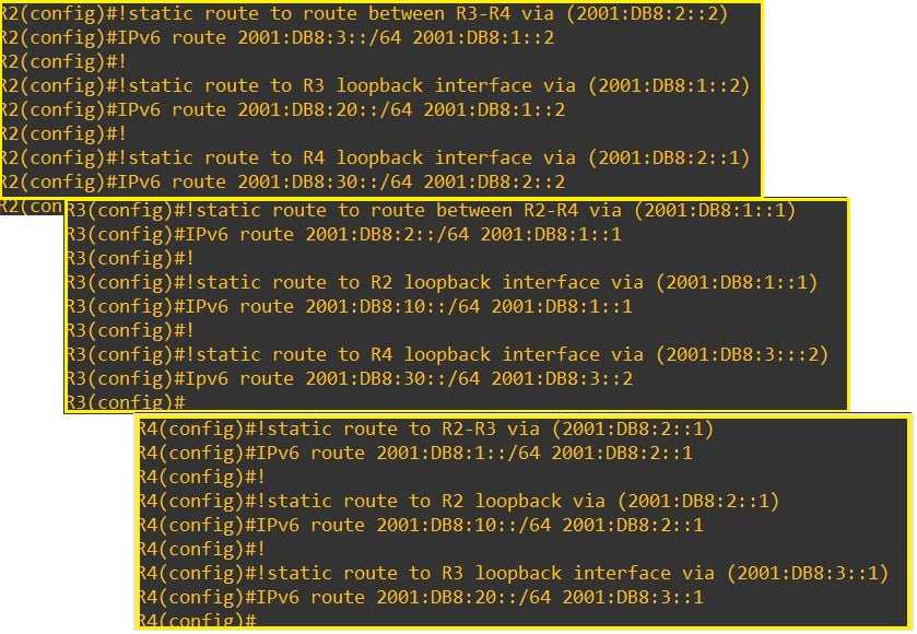IPv6 static route